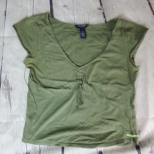 American Eagle Outfitters cute green stretchy top